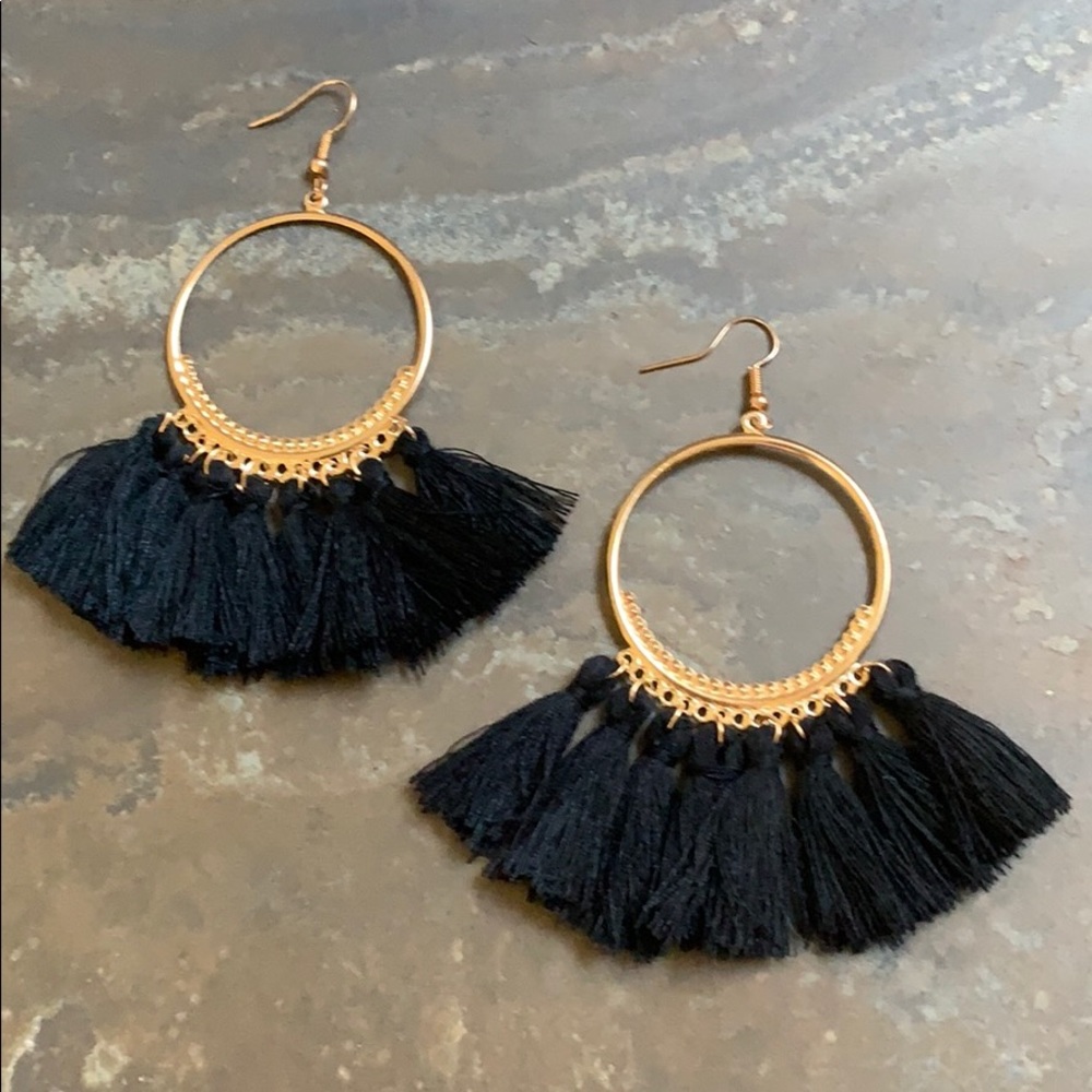 New Black & Gold Candy Did It!  Tassel Earrings